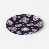 ピンクスカルハロウィーン紙プレート ペーパープレート (アングル)