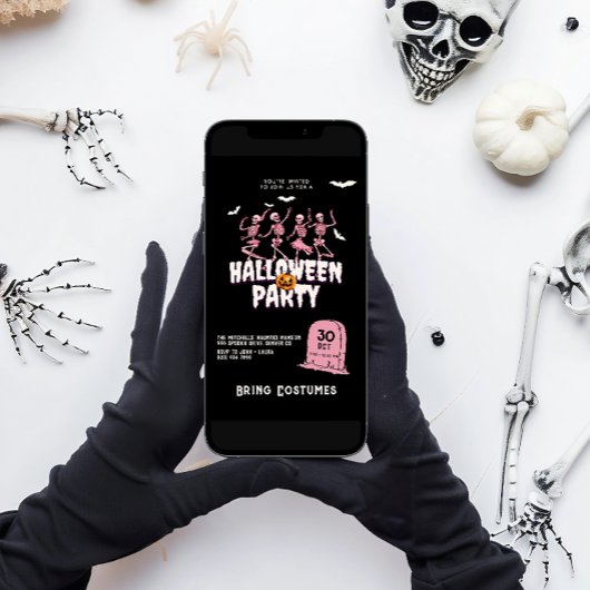 ピンクスカルハローウィンパーティ 招待状