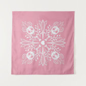 ピンクスカルパステルゴシックかわいいかわいいホラー タペストリー (正面(横))