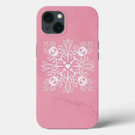 ピンクスカルパステルゴシックかわいいかわいいホラー iPhone 13ケース