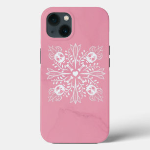 ピンクスカルパステルゴシックかわいいかわいいホラー iPhone 13ケース