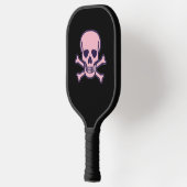 ピンクスカルブラックピックボールパドル ピックルボールラケット (左)