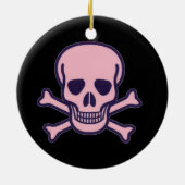 ピンクスカルブラックラウンドセラミックオーナメント2面 セラミックオーナメント (裏面)