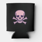 ピンクスカルブラック缶クーラー 缶クーラー (正面)