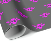 ピンクスカルライトグレー ラッピングペーパー (ロールコーナー)