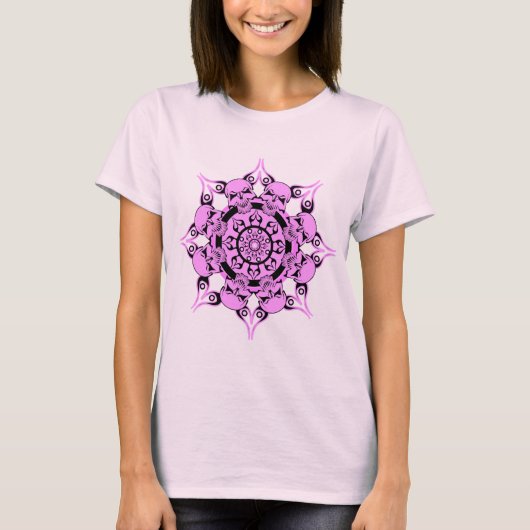 ピンクスカル円 Tシャツ (正面)
