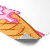 ピンクスカル – アイスクリーム。シームレスなパターン背景 ポスター (角)