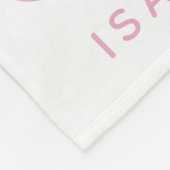 ピンクスカンジナビアモダン幾何学的モノグラム名 フリースブランケット (角)