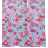 ピンクスカンジナビア春 シャワーカーテン (正面)