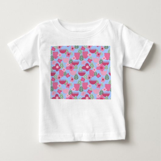 ピンクスカンジナビア春 ベビーTシャツ (正面)