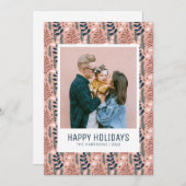 ピンクスカンジボタニカルクリスマスファミリーフォト2022 シーズンカード (正面/裏面)