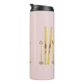 ピンクスキーとポール |ヴィンテージスキーイラストレーション タンブラー (回転右)