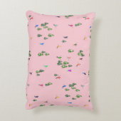 ピンクスキーヤースキー開場クリスマススキーホリデー アクセントクッション (裏面(縦))