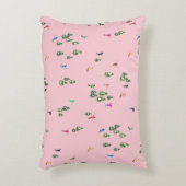 ピンクスキーヤースキー開場クリスマススキーホリデー アクセントクッション (正面(垂直))