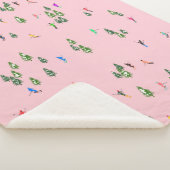 ピンクスキーヤースキー開場クリスマススキーホリデー シェルパブランケット (3/4)