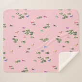 ピンクスキーヤースキー開場クリスマススキーホリデー シェルパブランケット (正面(横))