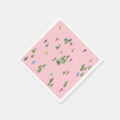 ピンクスキーヤースキー開場クリスマススキーホリデー スタンダードカクテルナプキン (角)