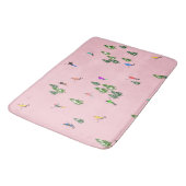 ピンクスキーヤースキー開場クリスマススキーホリデー バスマット (アングル)