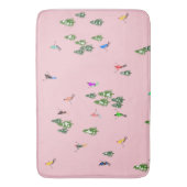 ピンクスキーヤースキー開場クリスマススキーホリデー バスマット (正面縦)