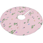 ピンクスキーヤースキー開場クリスマススキーホリデー ブラッシュドポリエステルツリースカート (アングル)