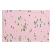 ピンクスキーヤースキー開場クリスマススキーホリデー 枕カバー (裏面-左)