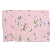 ピンクスキーヤースキー開場クリスマススキーホリデー 枕カバー (正面左)