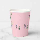 ピンクスキーヤースキー開場クリスマススキーホリデー 紙コップ (右)