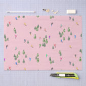 ピンクスキーヤースキー開場クリスマススキーホリデー 薄葉紙 (クラフト)