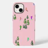 ピンクスキーヤースキー開場クリスマススキーホリデー Case-Mate iPhoneケース (裏面)