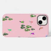 ピンクスキーヤースキー開場クリスマススキーホリデー Case-Mate iPhoneケース (裏面 (横))