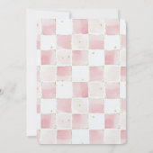 ピンクスクウェアトロピカル金ゴールドパームツリーブライダルシャワー 招待状 (裏面)