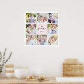 ピンクスクウェア家族フォトコラージュのポスター ポスター (キッチン)