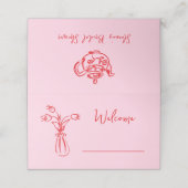 ピンクスクラお洒落ブルドードルブライダルシャワー プレイスカード (外部開封)