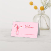 ピンクスクラお洒落ブルドードルブライダルシャワー プレイスカード (正面)
