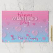 ピンクスクライブルハートハッピーバレンタインランチョンマット ペーパーパッド (インサイチュ)