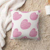 ピンクスクライブルハートパターン装飾用クッション クッション (ブランケット)