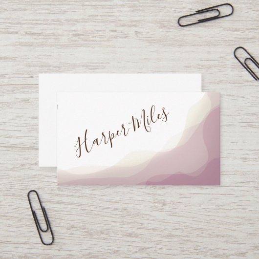 ピンクスクリプトのスイープシンモダンボル 名刺 (正面/裏面インサイチュ)