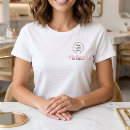 ピンクスクリプト従業員名ビジネスロゴサロン Tシャツ