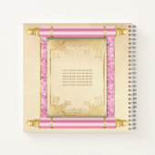 ピンクスクロールフォトバジェットキンチェニェラゲストブック ノートブック (裏面)