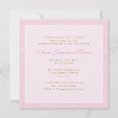 ピンクスクロール《キリスト教》洗礼式や命名式招待状 招待状 (裏面)