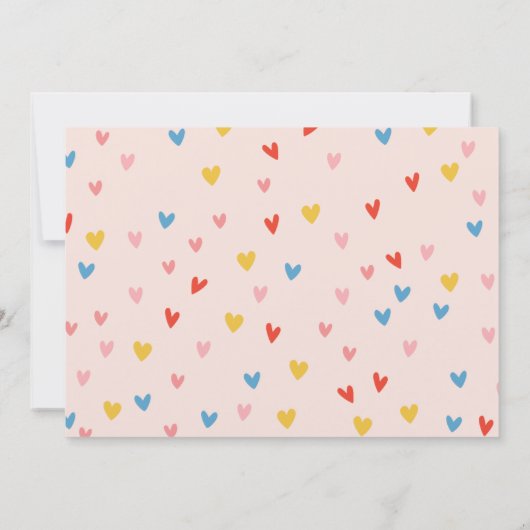 ピンクスクーターバルーンガール誕生日写真 招待状 (裏面)