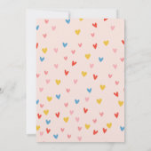 ピンクスクーター風船ガール1st誕生日 招待状 (裏面)