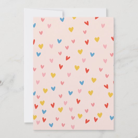 ピンクスクーター風船ガール1st誕生日 招待状 (裏面)