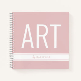 ピンクスケッチアートスケッチブック（名前あり） ノートブック