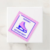 ピンクスケートアイススケートで滑る誕生日パーティー フェイバータグ (インサイチュ)