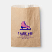 ピンクスケートアイススケートで滑る誕生日パーティー フェイバーバッグ (正面)