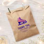 ピンクスケートアイススケートで滑る誕生日パーティー フェイバーバッグ (クリップ留めされた状態)