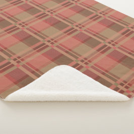 ピンクスコティッシュレディタータンチェックパターン シェルパブランケット