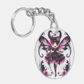 ピンクスコーピオンアストロロジー〔占星術の〕十二宮図サイン蠍座 キーホルダー (正面左)