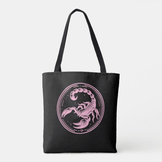 ピンクスコーピオンアストロロジー〔占星術の〕十二宮図サイン蠍座 トートバッグ (裏面)